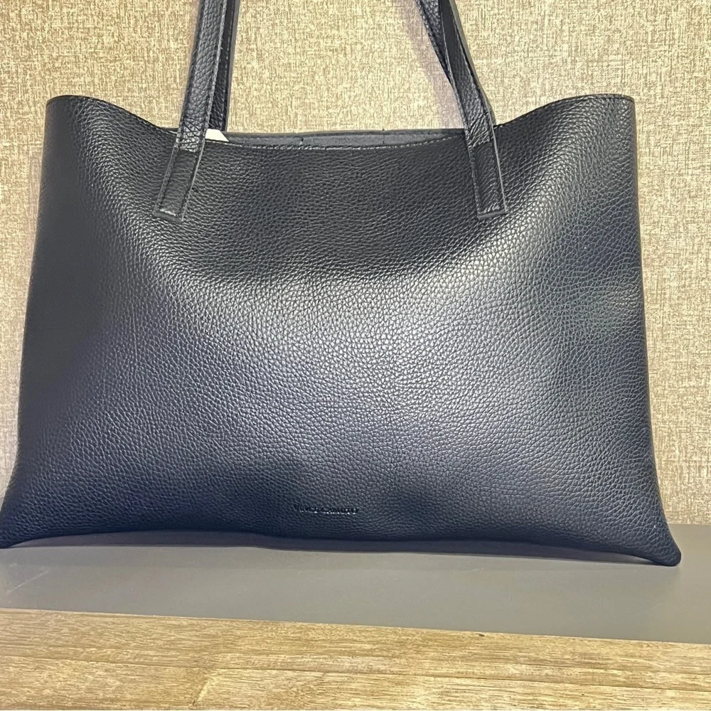 VINCE CAMUTO Tote | Vegan Leather | Black | Gray | Double Strap | NWOT